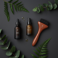 Men's scalp treatment kit with serum, oil and applicator brush