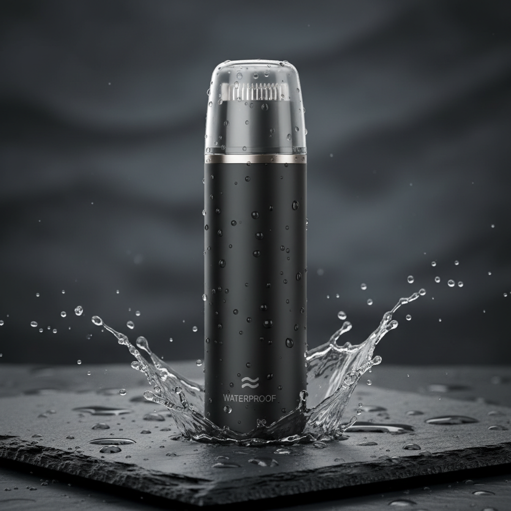 Sleek matte black waterproof nose hair trimmer for men